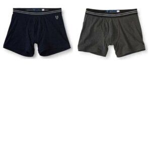 Mens Boxer Briefs Underwear Small Prince & Fox by Aeropostale 2 Pr Gray & Black